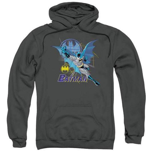 Batman Cape Outstretched Mens Hoodie Charcoal