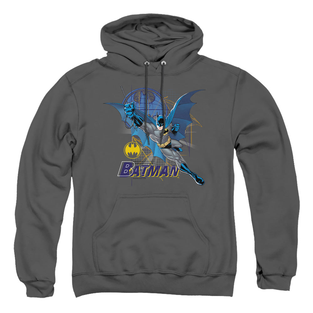 Batman Cape Outstretched Mens Hoodie Charcoal