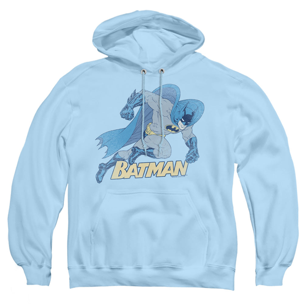 Batman Running Retro Mens Hoodie Light Blue
