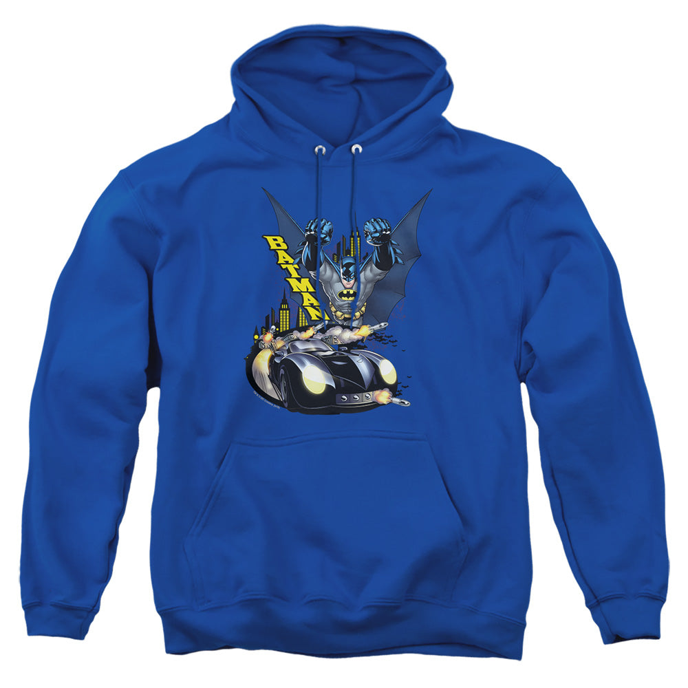 Batman By Air & By Land Mens Hoodie Royal