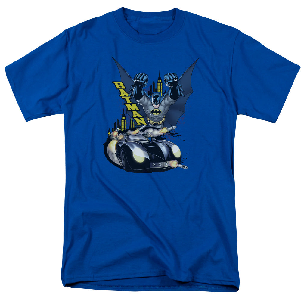 Batman By Air & By Land Mens T Shirt Royal