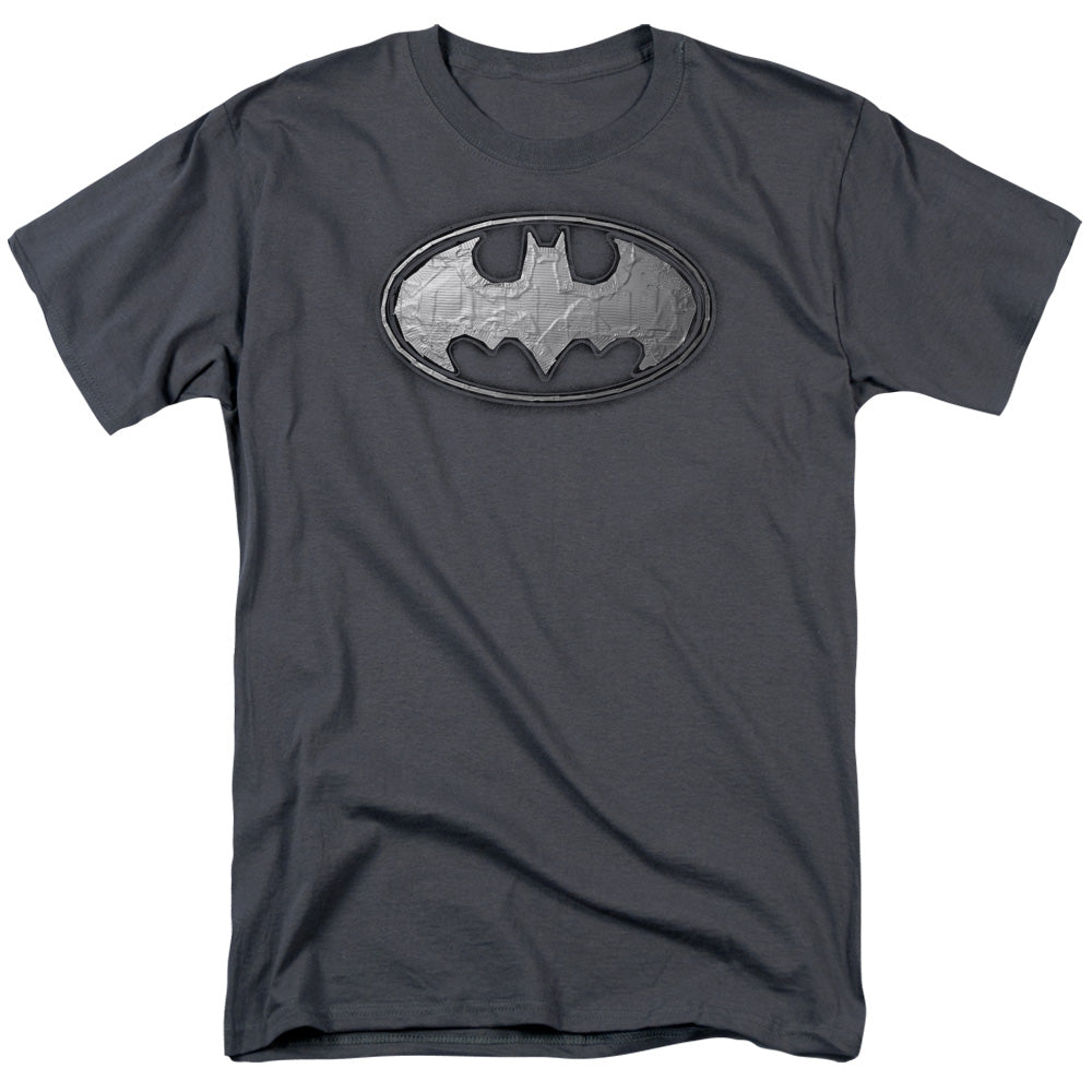 Batman Duct Tape Logo Mens T Shirt Charcoal