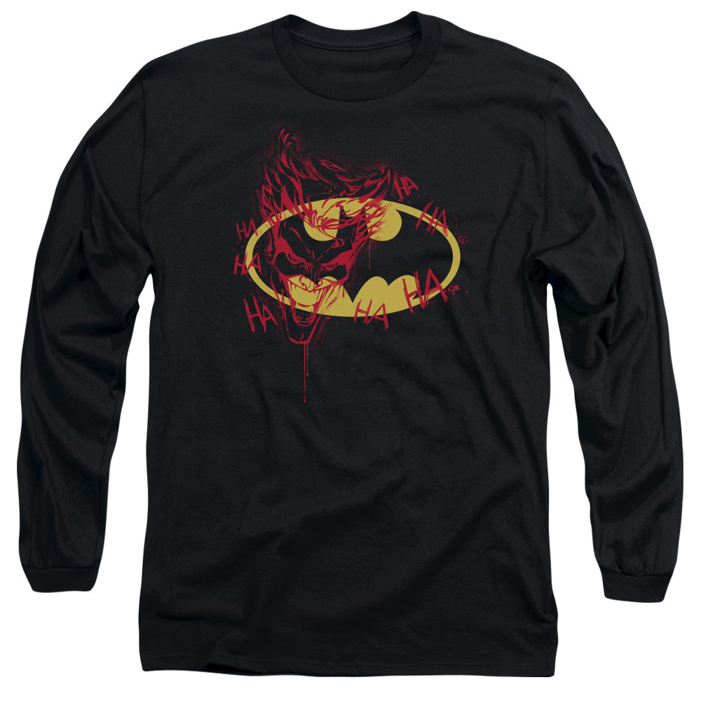 Batman Joker Graffiti Mens Long Sleeve Shirt Black