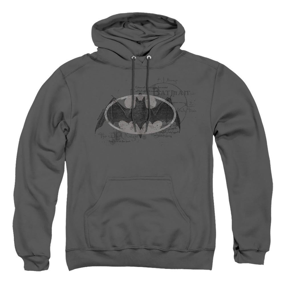 Batman Arcane Bat Logo Mens Hoodie Charcoal