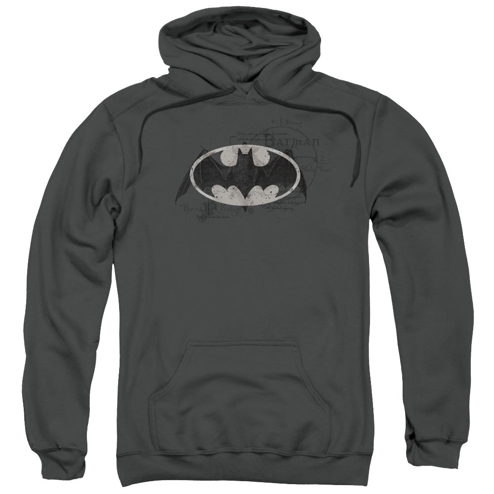 Batman Arcane Bat Logo Mens Hoodie Charcoal