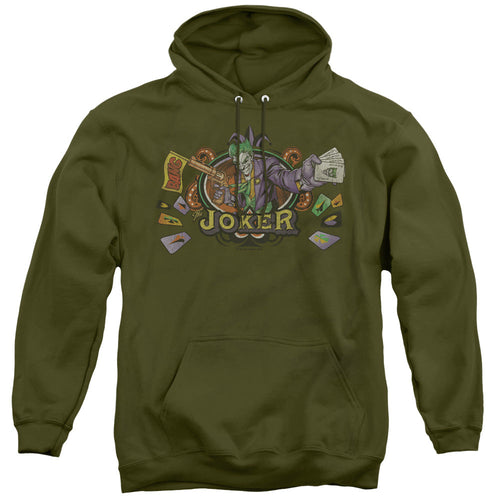 Batman King Of Crazy Mens Hoodie Military Green