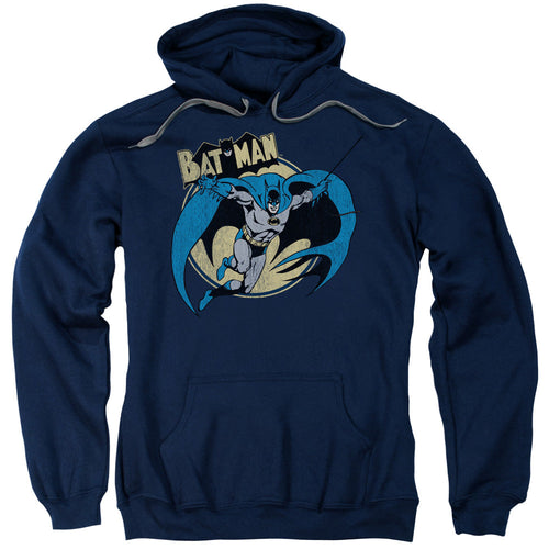 Batman Through The Night Mens Hoodie Navy Blue