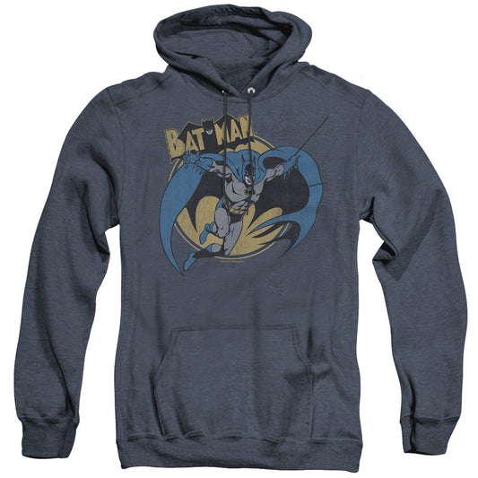 Batman Through The Night Heather Mens Hoodie Navy Blue
