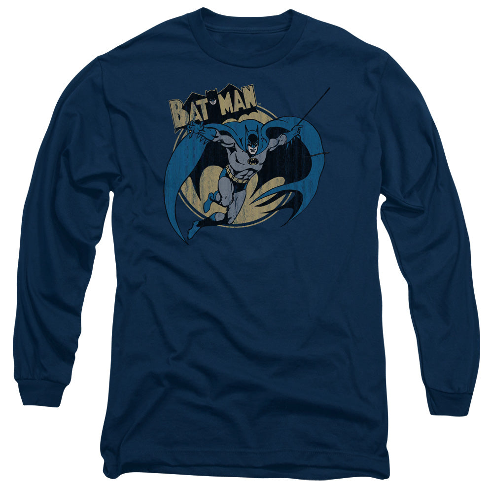 Batman Through The Night Mens Long Sleeve Shirt Navy