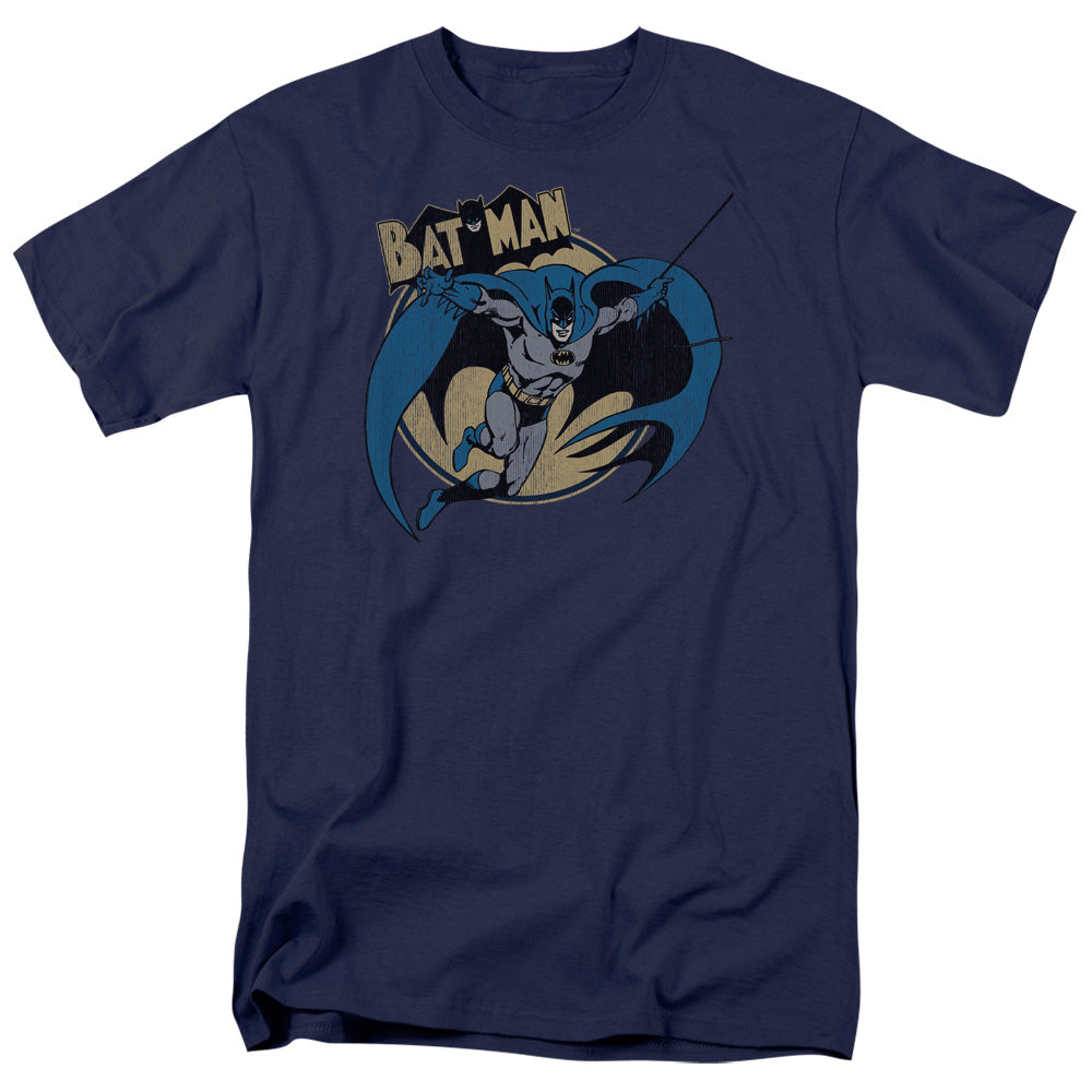 Batman Through The Night Mens T Shirt Navy Blue