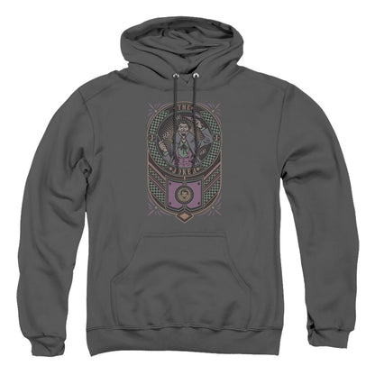 Batman Joker Checkered Sign Mens Hoodie Charcoal