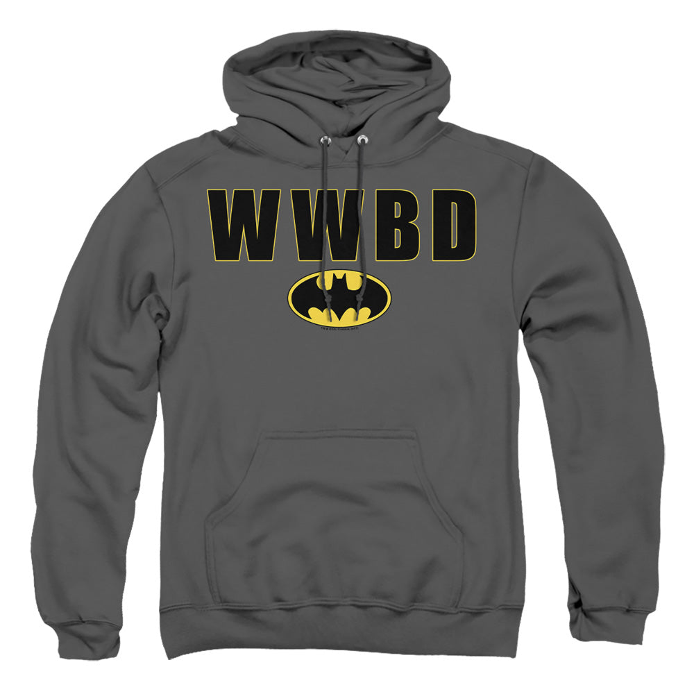 Batman Wwbd Logo Mens Hoodie Charcoal
