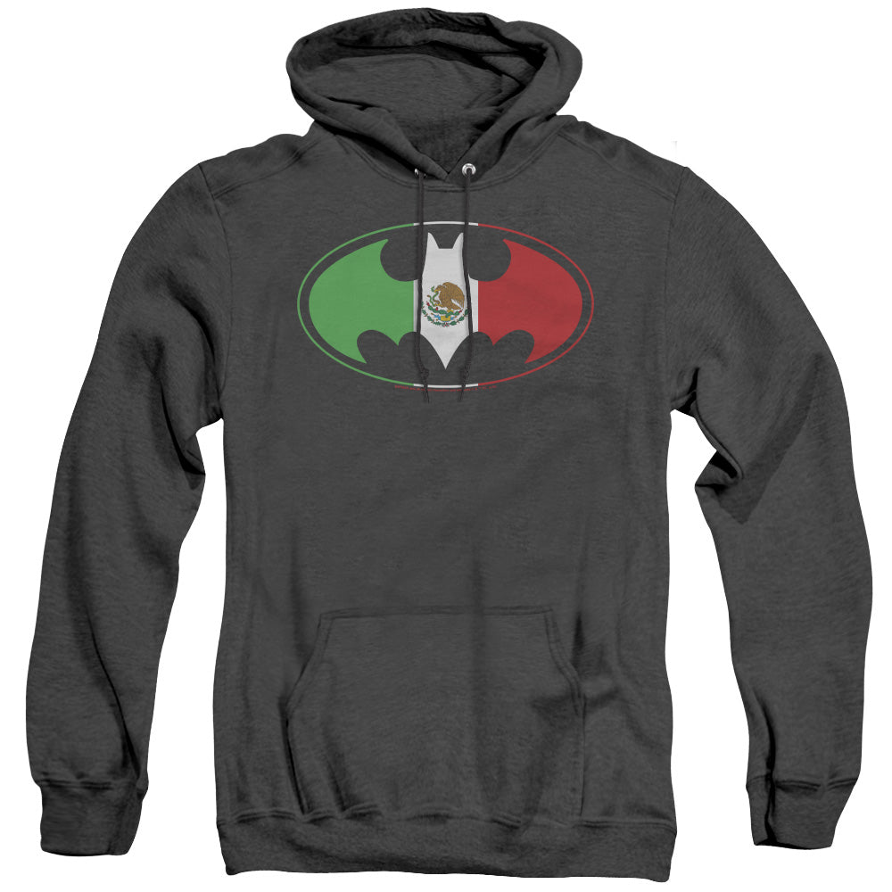 Batman Mexican Flag Shield Heather Mens Hoodie Black