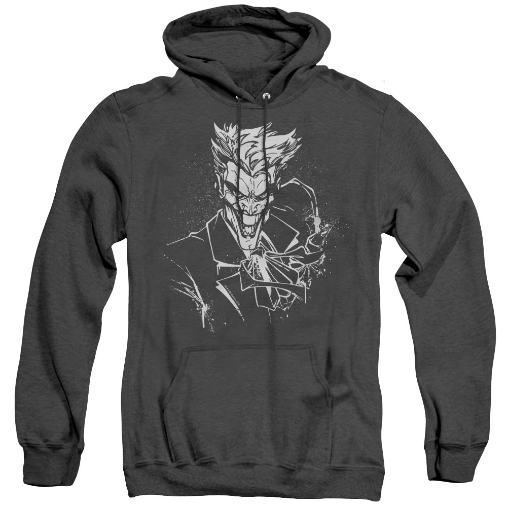 Batman Jokers Splatter Smile Heather Mens Hoodie Black