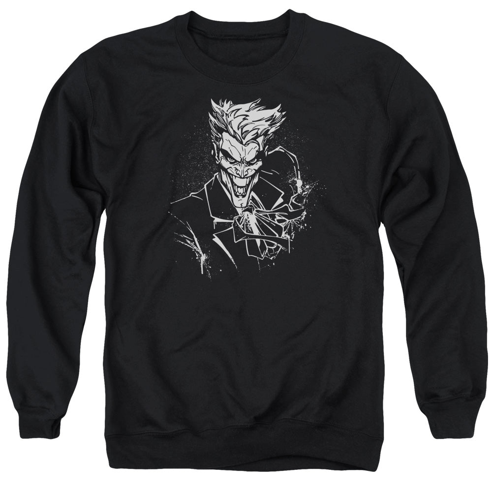 Batman Jokers Splatter Smile Mens Crewneck Sweatshirt Black