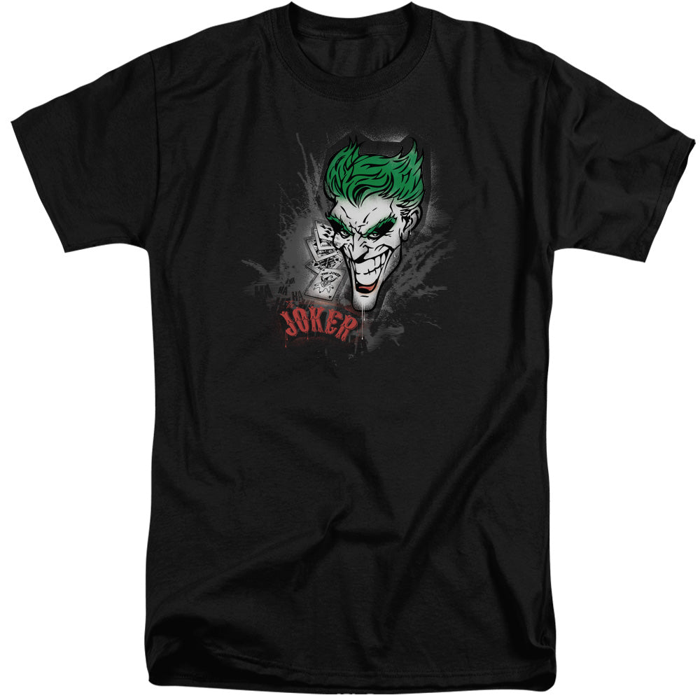 Batman Joker Sprays The City Mens Tall T Shirt Black