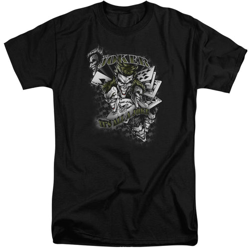Batman Its All A Joke Mens Tall T Shirt Black