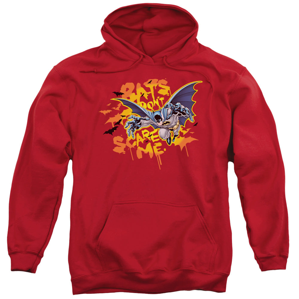 Batman Bats Don't Scare Me Mens Hoodie Red