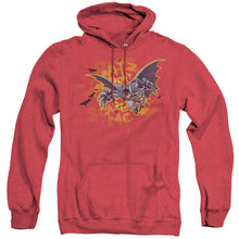 Load image into Gallery viewer, Batman Bats Dont Scare Me Heather Mens Hoodie Red
