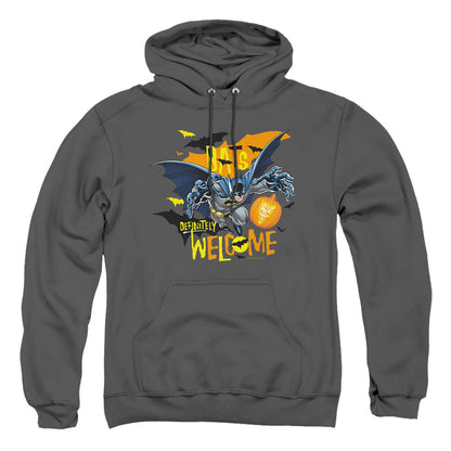 Batman Bats Welcome Mens Hoodie Charcoal