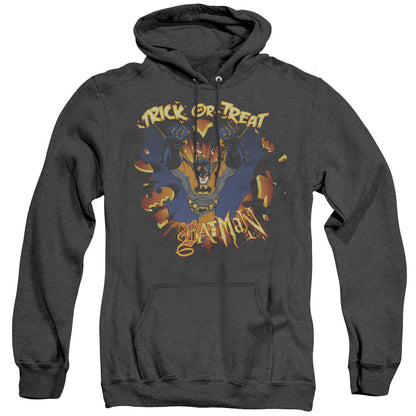Batman Pumpkin Burst Heather Mens Hoodie Black