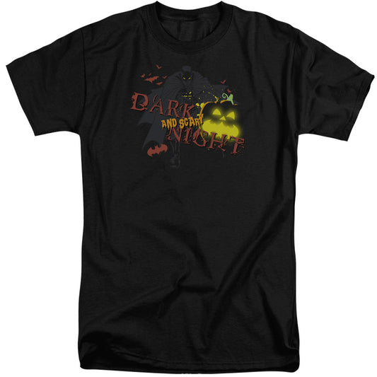 Batman Dark And Scary Night Mens Tall T Shirt Black