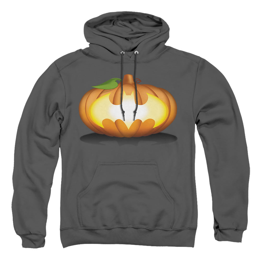 Batman Bat Pumpkin Logo Mens Hoodie Charcoal