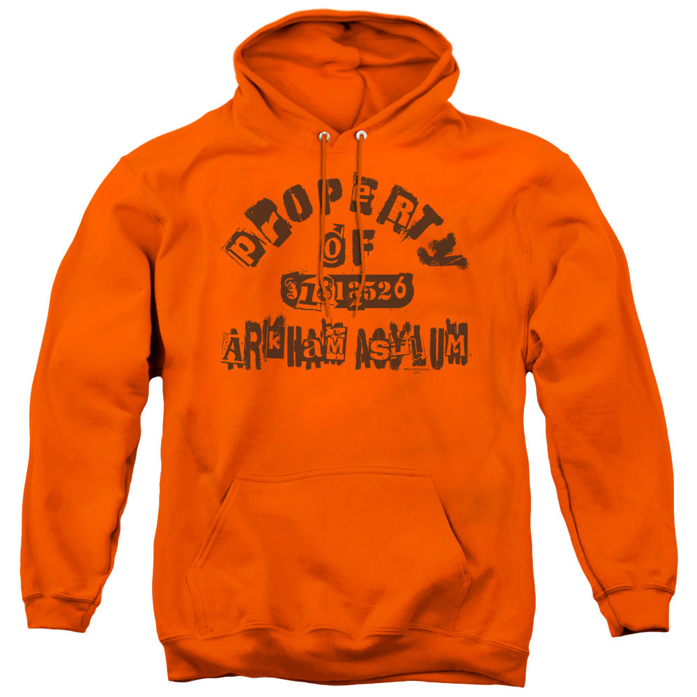 Batman Property Of Arkham Mens Hoodie Orange
