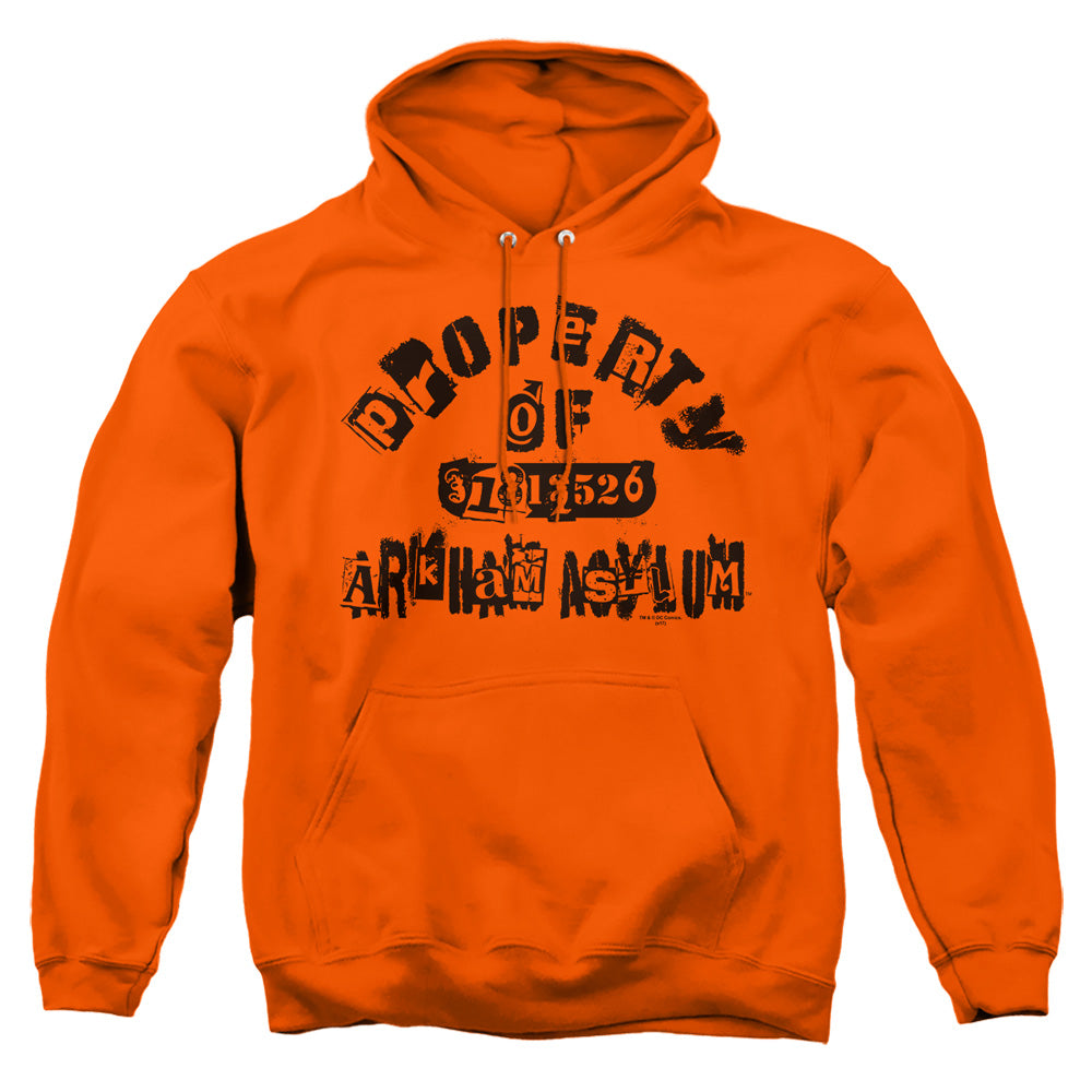 Batman Property Of Arkham Mens Hoodie Orange