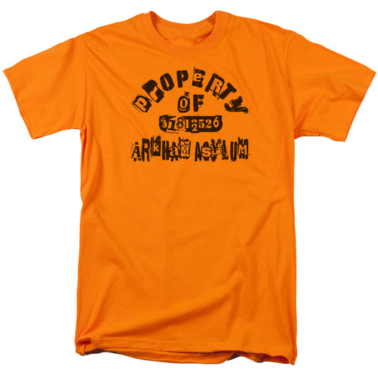 Batman Property Of Arkham Mens T Shirt Orange