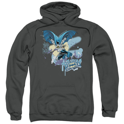 Batman Into The Night Mens Hoodie Charcoal