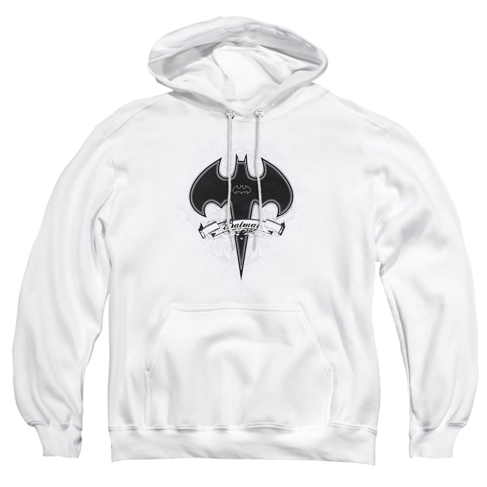 Batman Gothic Gotham Mens Hoodie White