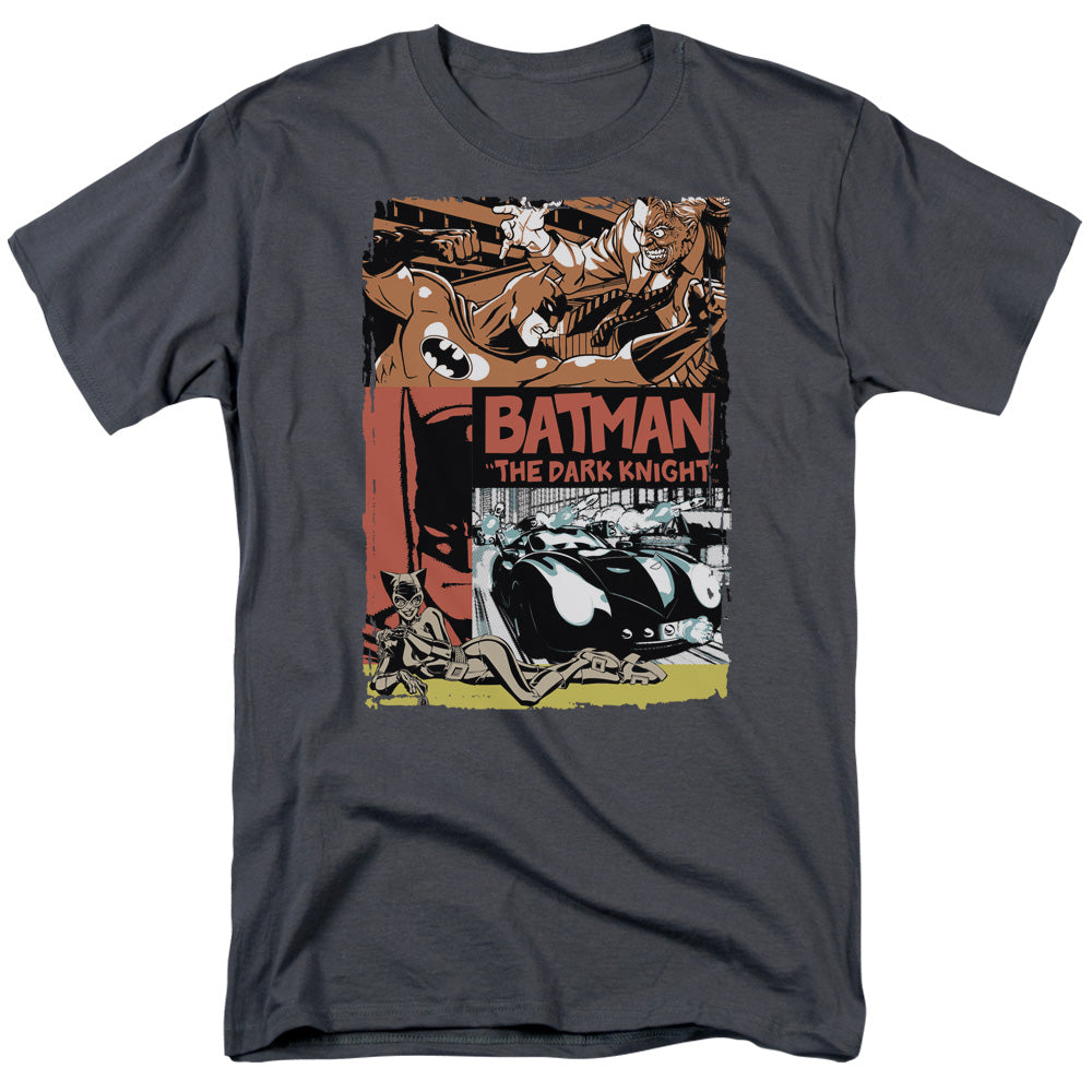 Batman Old Movie Poster Mens T Shirt Charcoal