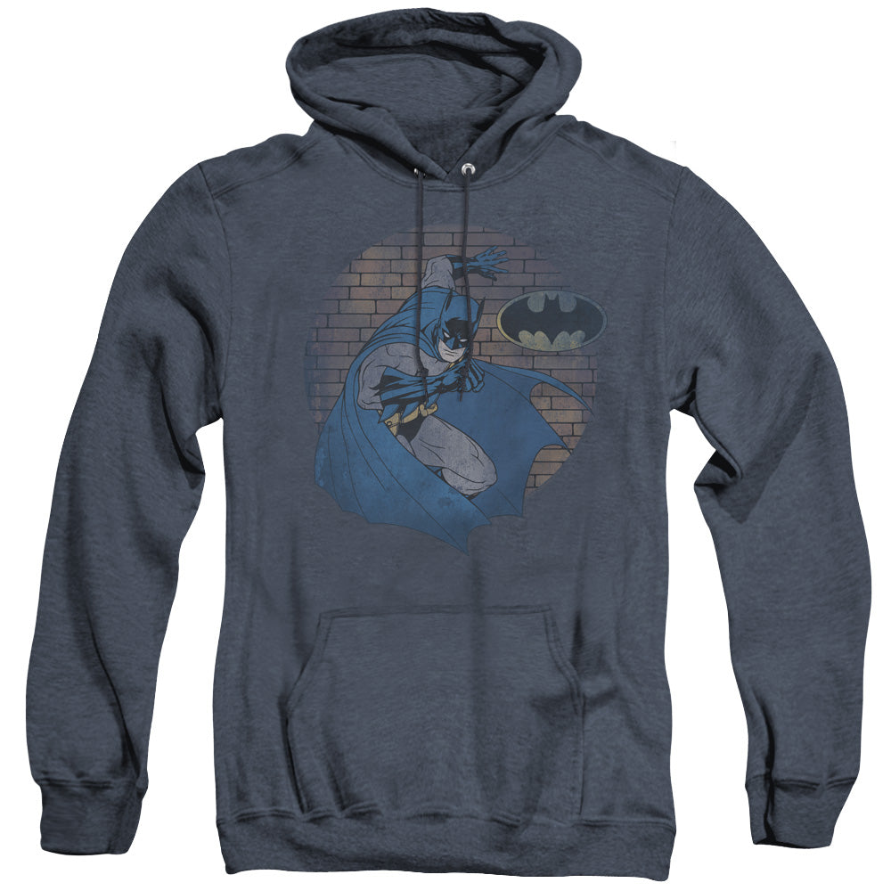 Batman In The Spotlight Heather Mens Hoodie Navy
