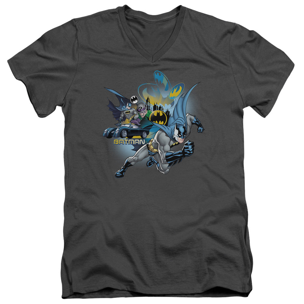 Batman Call Of Duty Mens Slim Fit V Neck T Shirt Charcoal