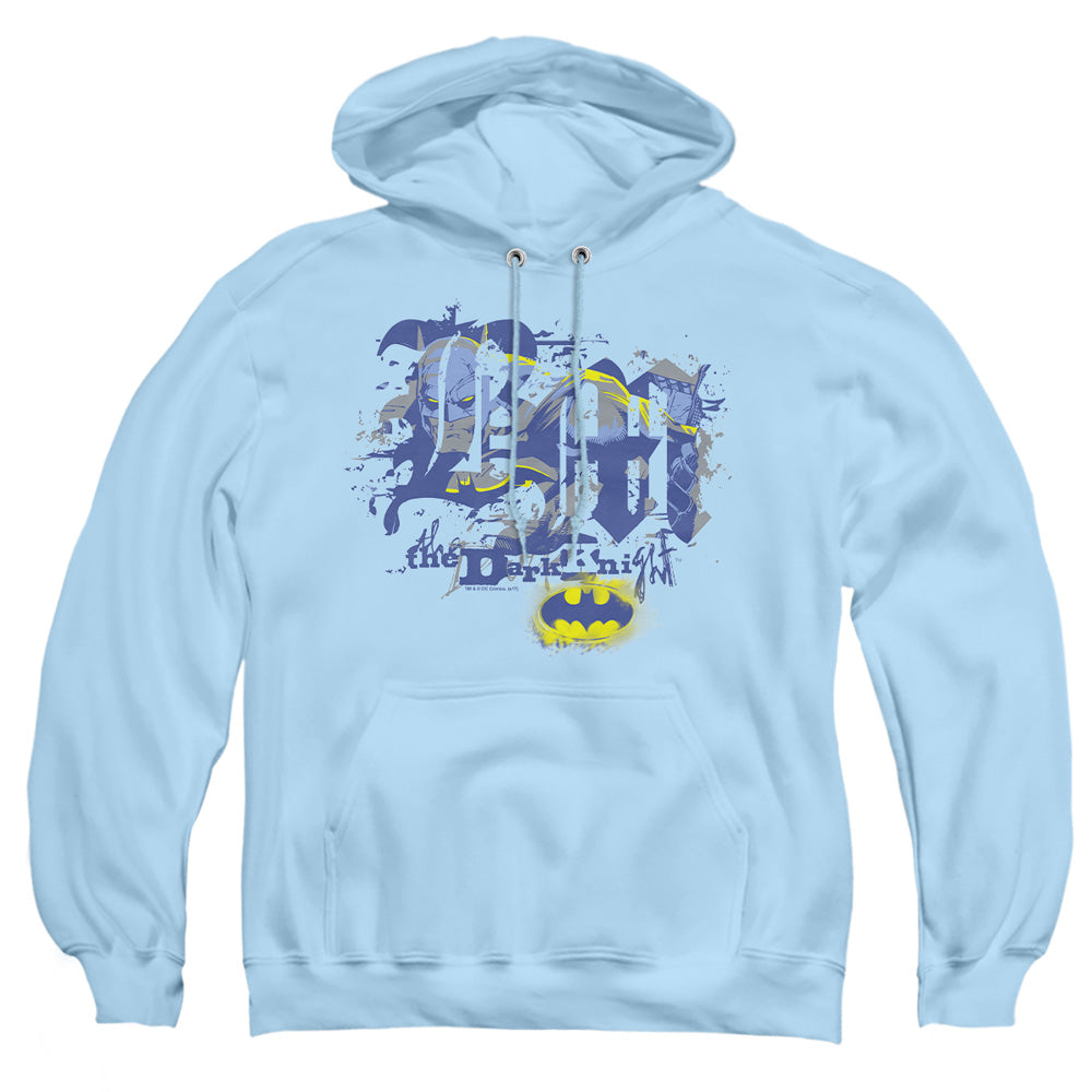 Batman He Sees All Mens Hoodie Light Blue