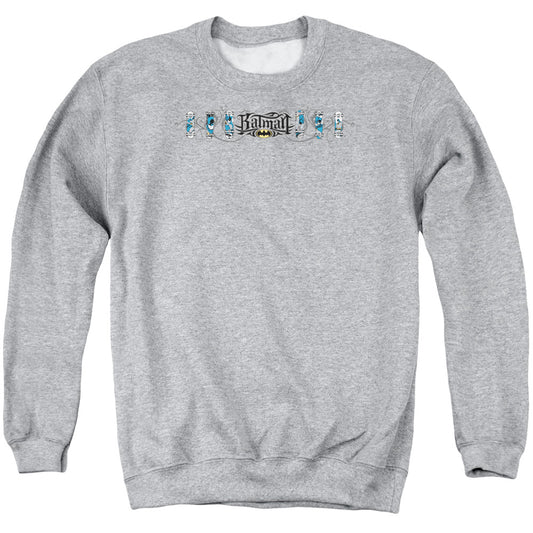 Batman Skateboard Bats Mens Crewneck Sweatshirt Athletic Heather