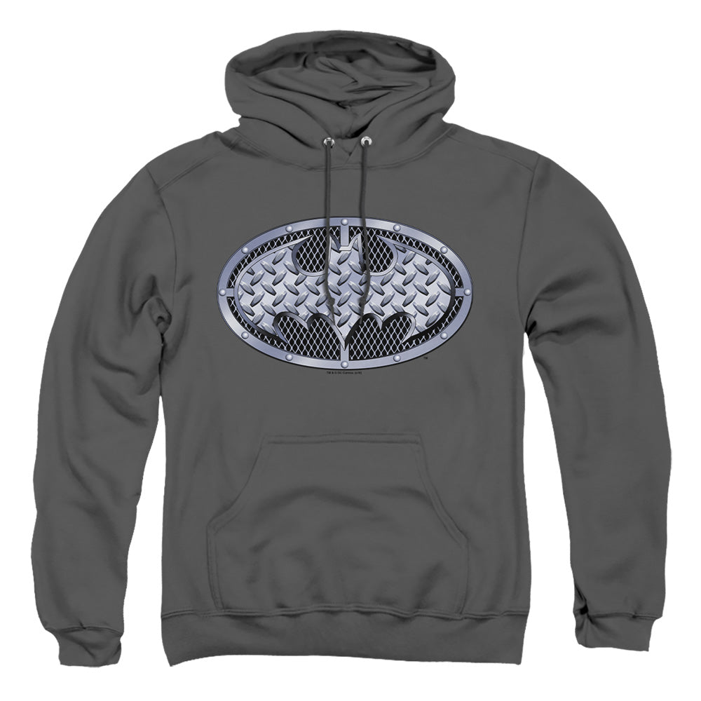 Batman Steel Mesh Shield Mens Hoodie Charcoal