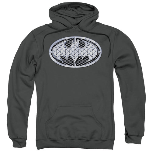 Batman Steel Mesh Shield Mens Hoodie Charcoal