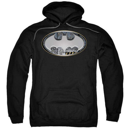 Batman Steel Wall Shield Mens Hoodie Black