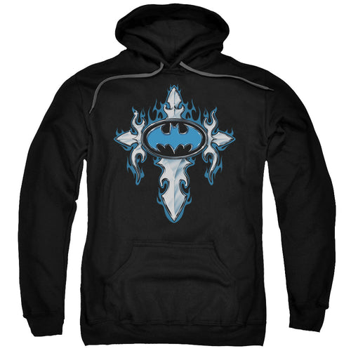 Batman Gothic Steel Logo Mens Hoodie Black