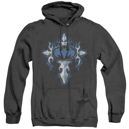Batman Gothic Steel Logo Heather Mens Hoodie Black