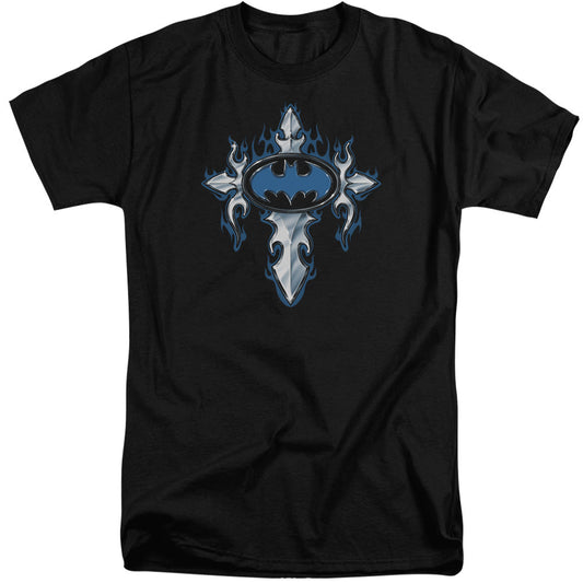 Batman Gothic Steel Logo Mens Tall T Shirt Black