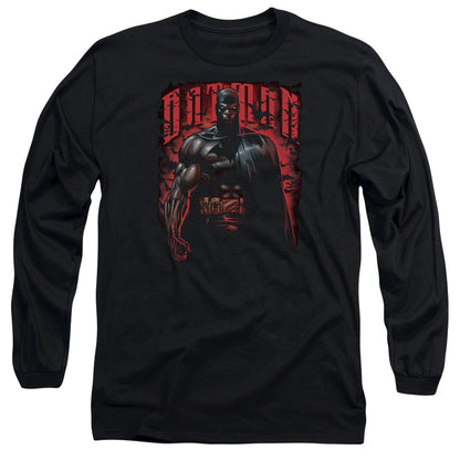 Batman Red Knight Mens Long Sleeve Shirt Black