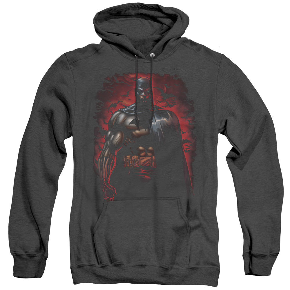 Batman Red Knight Heather Mens Hoodie Black