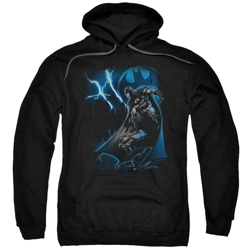Batman Lightning Strikes Mens Hoodie Black