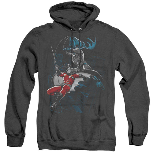 Batman Black And White Heather Mens Hoodie Black