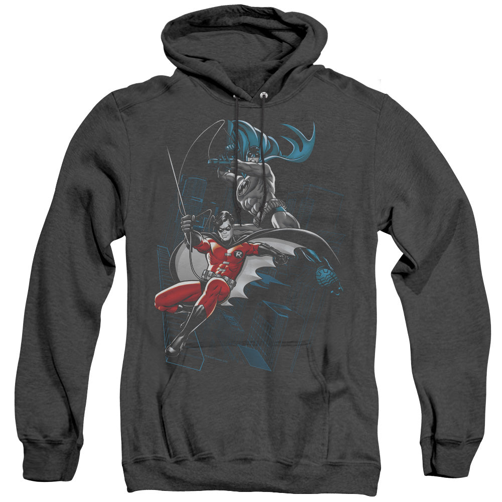 Batman Black And White Heather Mens Hoodie Black