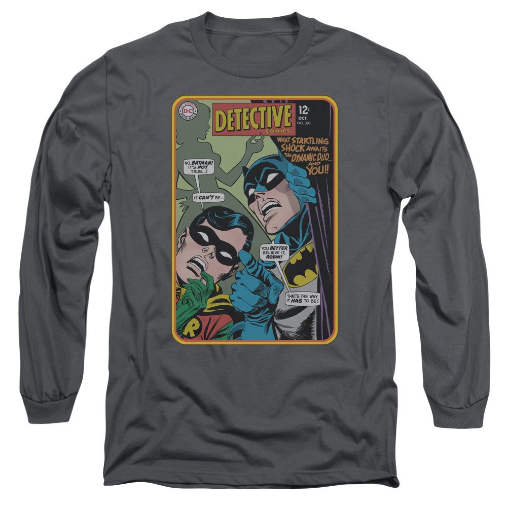 Batman Detective #380 Mens Long Sleeve Shirt Charcoal