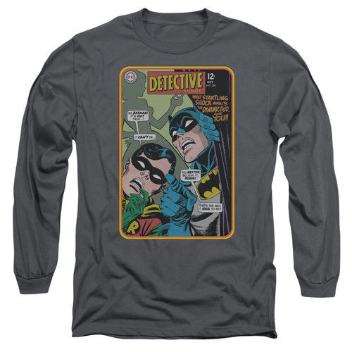 Batman Detective #380 Mens Long Sleeve Shirt Charcoal